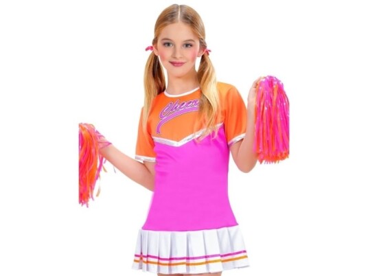 Cheerleader Kostume, Pink Og Orange Cheerleader Kostume, Pink Og Orange