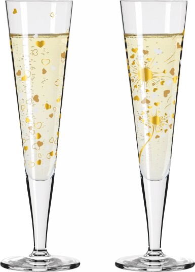 Ritzenhoff Goldnacht Heart champagneglass 2 stk