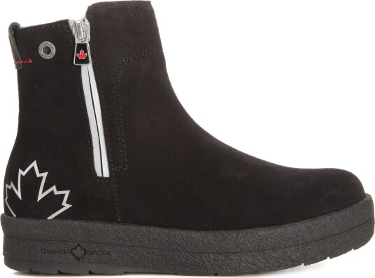 Canada Snow Women"s Mount Baker Suede Boots Reflective Zip Black 38 Canada Snow Women"s Mount Baker Suede Boots Reflective Zip Black 38