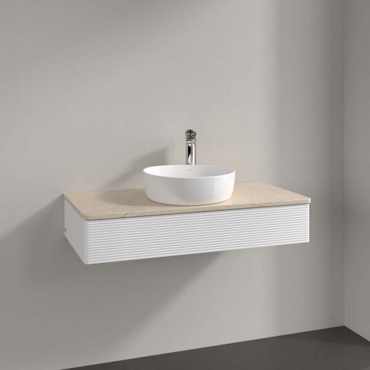 Villeroy & Boch Antao Servantskap med 1 skuff 100x50x19 cm u/lys Hvit Matt/Crème