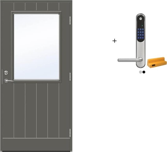 Ytterdør Swedoor Advance-Line Vision Astra med Yale Doorman Classic Home