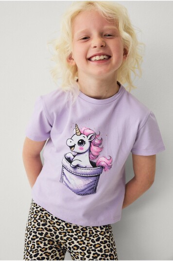 Ellos Collection T skjorte med trykk Lilla