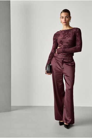 Joelle Brede dressbukser i sateng Brun