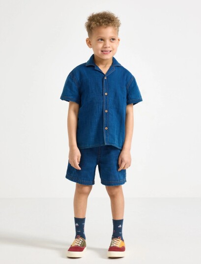 Lindex Shorts With Denim Look Blue 98/104