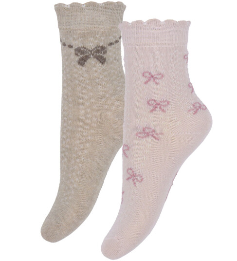 Minymo Shell Strømper W. Lettuce Hem 2 Pack 31 34