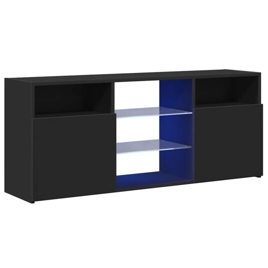 vidaXL TV-benk med LED-lys svart 120x30x50 cm