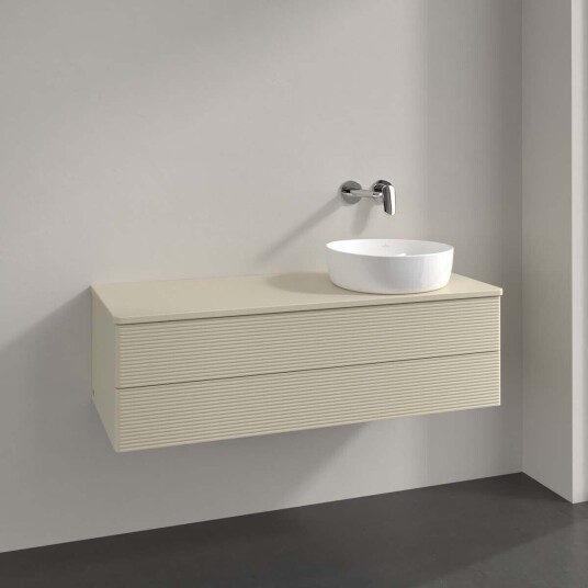 Villeroy & Boch Antao Servantskap med 2 skuffer 120x50x36 cm u/lys Grå Matt Villeroy & Boch Antao Servantskap med 2 skuffer 120x50x36 cm u/lys Grå Matt