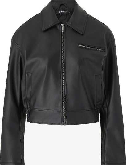 Gina Tricot Jakke Distressed pu Bomber Svart Gina Tricot Jakke Distressed pu Bomber Svart