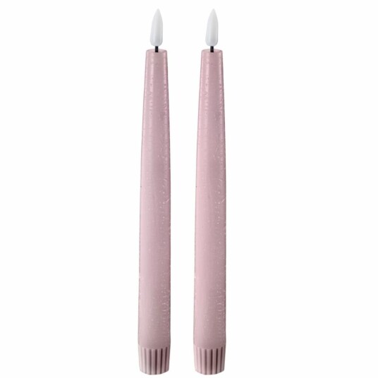 Edelweiss   LED kronelys 2,2x22 cm 2 stk pastel rose