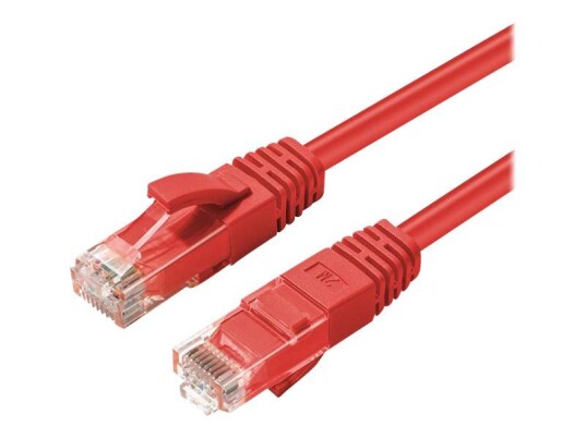 MicroConnect Cat6A 10m RJ-45 Koblingskabel Rød