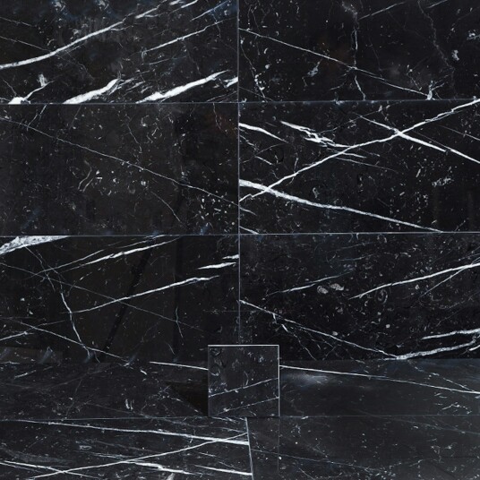 Marmor Arredo Nero Marquina Sort Polert 15x15 cm