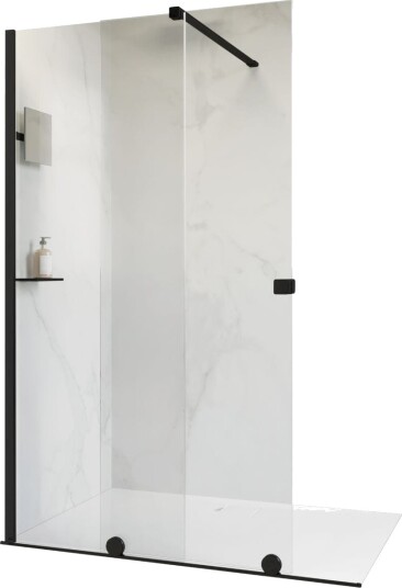 Alterna Pureday Sidefelt B80-100xh211cm Svart Matt / 90cm Klart Glass
