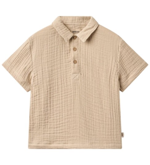 Wheat Skjorte Muslin Svend Varm Sand Wheat 8 år 128 Skjorte K/E Brun