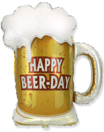 Happy Beer-Day - Ølglass Folieballong 68x65 cm