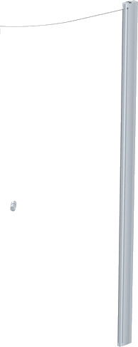 Contura Shower Space dusjdør, 72,3 cm, klart glass, aluminium profil