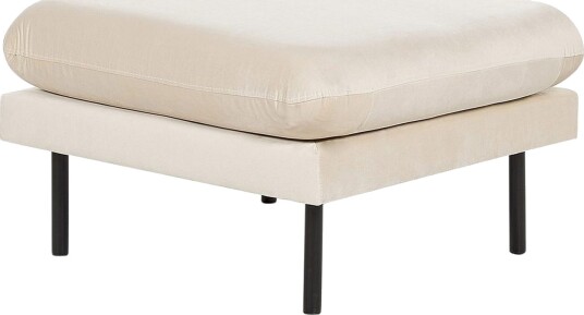 Fotpall Vinterbro Lysebeige/svart, Fløyel - Lysebeige/svart, Fløyel