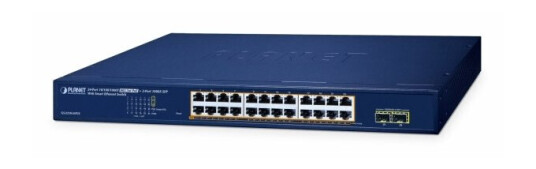 Planet 24-Port 10/100/1000T 802.3At Poe + 2-Port 1000X Sfp Web Smart Ethernet Switch (260W Poe Budget, 802.1Q Vlan, Link Aggregation, Igmp, Håndtert, L2, Gigabit Ethernet (10/100/1000), Full Tosidig, Strøm Over Ethernet (Poe)