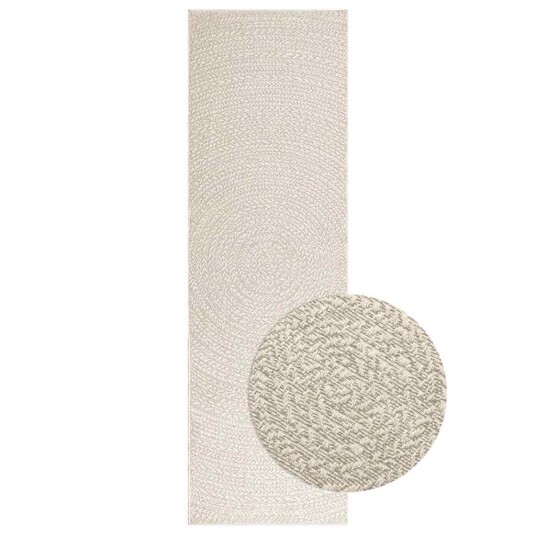 Teppe ZIZUR kremhvit 80x250 cm jute-utseende innendørs&utendørs 8721102836893