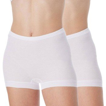 Schiesser Truser 2P Original Classics Fine Rib Shorts Hvit bomull 38 Dame