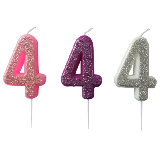 Kakelys 4 m/glitter rosa/lilla/sølv Kakelys 4 m/glitter rosa/lilla/sølv
