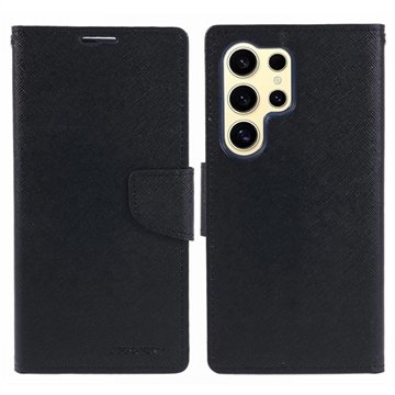 Mercury Goospery Fancy Diary Samsung Galaxy S24 Ultra Lommebok-deksel Svart