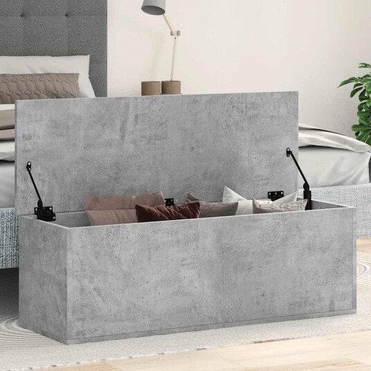 Oppbevaringsboks betonggrå 102x35x35 cm konstruert tre Oppbevaringsboks betonggrå 102x35x35 cm konstruert tre