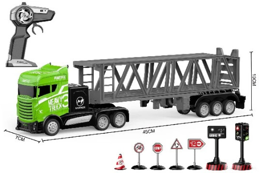 Crazon 1:16 Radiostyrt Lastebil med Tilhenger - Grønn, 2,4 GHz Crazon 1:16 Radiostyrt Lastebil med Tilhenger - Grønn, 2,4 GHz