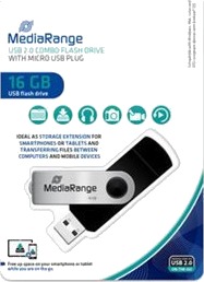 MediaRange MR931-2 USB-minne 16 GB USB 2.0 Micro-USB