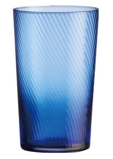 Aida RAW Unique swirl highball glass 45 cl dark blue