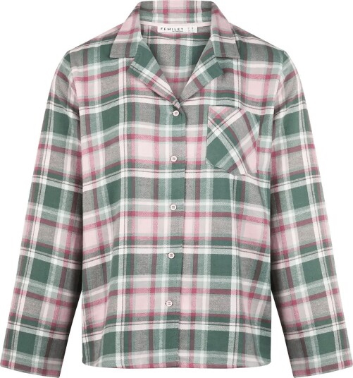 Femilet Heat T Shirt Long Sleeves BLUE SURF CHECKS 38