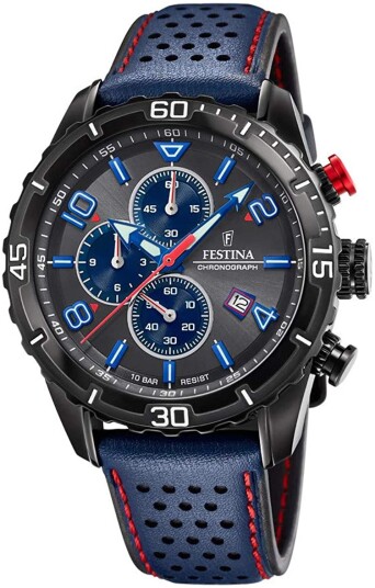 Festina Herreklokke F20519 3 Sort/Lær Ø45 mm Festina Herreklokke F20519 3 Sort/Lær Ø45 mm