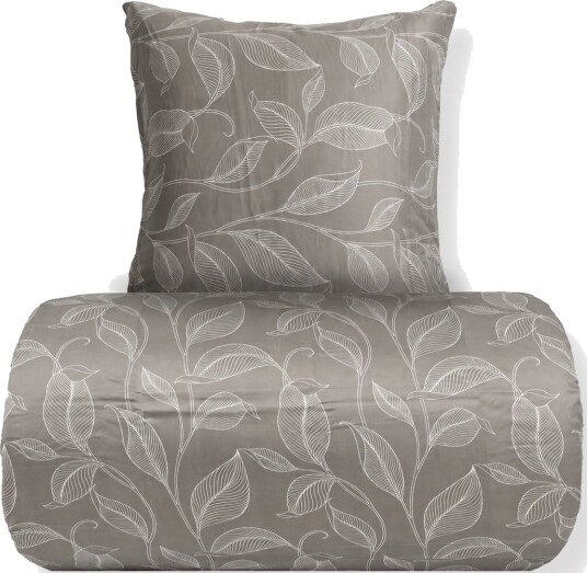 In Style Sengetøy 140x220 cm Satin Sandfarget print av blader In Style Sengetøy 140x220 cm Satin Sandfarget print av blader