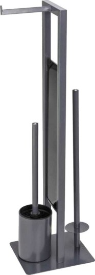 Wenko 25552100 Toalettbørste Og Holder Grå Metall Moderne 180 Mm 230 Mm