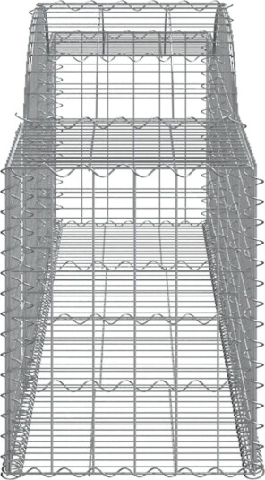 vidaXL Gabionkurver buede 17 stk 300x50x60/80 cm galvanisert jern