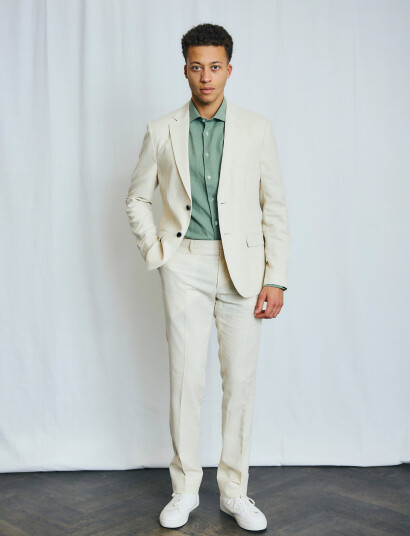 Bruun & Stengade Bs Pollino Classic Fit Suit Pants - Cream - 46