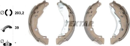 Bremsesko sett TEXTAR 91077200 Bremsesko sett TEXTAR 91077200