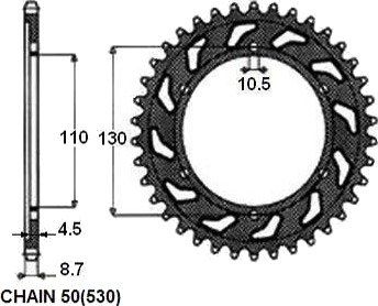 Kjedehjul SUNSTAR 1 5474 44 Kjedehjul SUNSTAR 1 5474 44