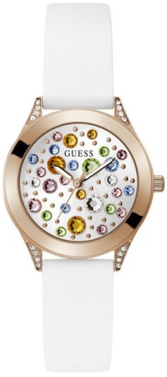 Guess Dameklokke GW0678L4 Mini Wonderlust Sølvfarget/Gummi Ø34 mm Guess Dameklokke GW0678L4 Mini Wonderlust Sølvfarget/Gummi Ø34 mm