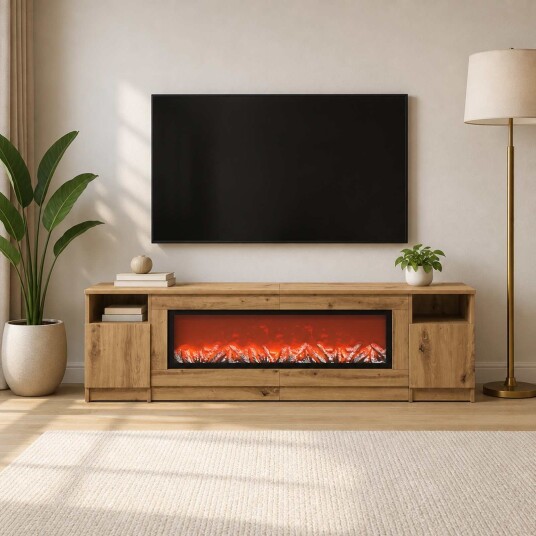vidaXL Elektrisk peis Artisan eik 165 x 28,5 x 47 cm Konstruert tre