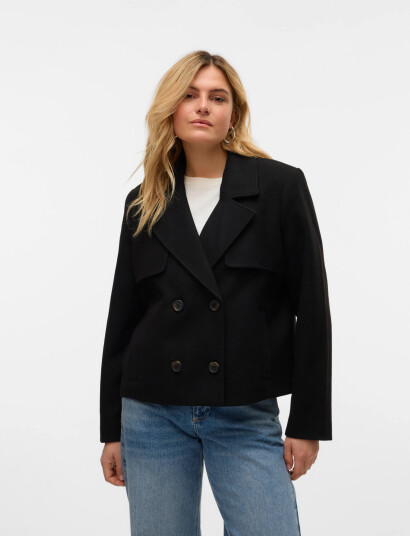 Vero Moda Vmfortunesheila Short Jacket Ga Boo - Black - L