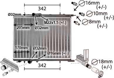 VAN WEZEL 40012300 Radiator motorkjøling
