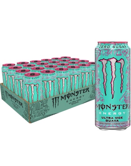 24 stk Monster Energy Ultra Vice Guava Sukkerfri Helt Brett 24x473 ml USA Import