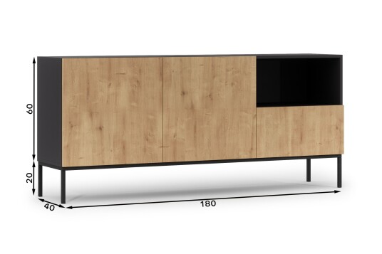 Anjal Kommode 180 cm Eik