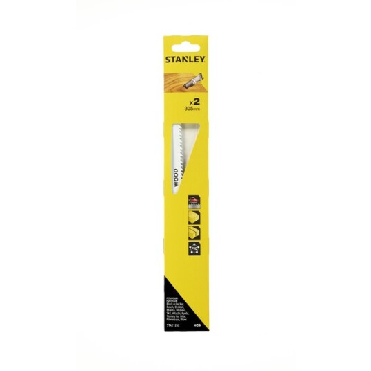 Stanley 305mm Universal Bajonettsagblad 2-pack for Tre og Plastikk