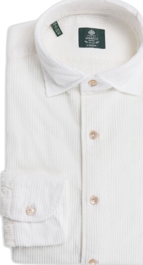 Luigi Borrelli Corduroy shirt 38 hvit herre