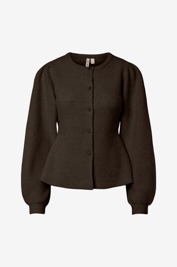 Pieces Kardigan pcSilly LS Puff Knit Cardigan Brun