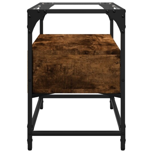 TV-benk med glasstopp røkt eik 60x35x51 cm konstruert tre 846056