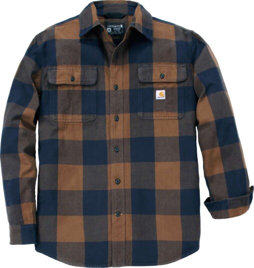 Carhartt Flanellskjorte 107013RDK-S Trippelsydd, Plaggvasket Og I Børstet Flanell Rød