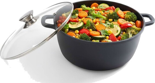 Braiseringsgryte med glasslokk – non stick støpt aluminium