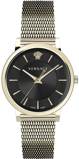 Versace Herreklokke VE5A00920 V Circle Sort/Gulltonet stål Ø42 mm